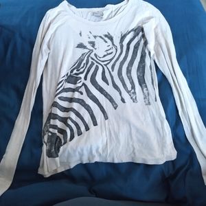 LUCKY Brand Long Sleeve Zebra shirt for women it's a size L